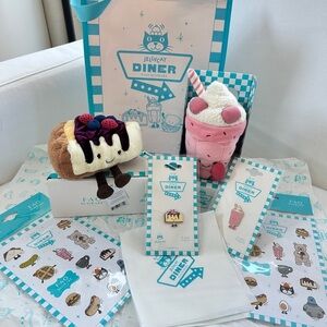 100% Authentic Jellycat Diner Bubbeca Milkshake & Cheesecake from FAO (NWT)